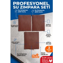 Uniflex 23X28 cm Su Zımparası Seti 320 600 1000 Kum 3 Parça Islak Kuru Yüzey Zımparası + Eldiven