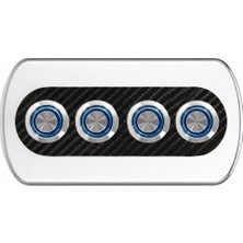 Labarka 4'lü Krom Switch Panel Sigortalı Korna Butonlu 12-24V