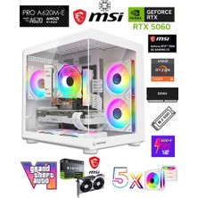 Zeiron Mini X50 AMD Ryzen 5 7500F-MSI A620M-B/ MSI Geforce RTX 5060 X2 ICE/512GB M.2/16GB DDR5 Beyaz-Oem Oyuncu Paket