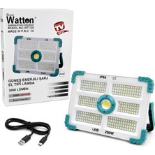 Bbox 200W Işık Gücünde 3000 Lümen Solar Güneş Enerjili Şarjlı Lamba WT-738
