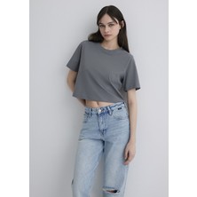 Mavi Gri Crop Basic Tişört 1613072-85316