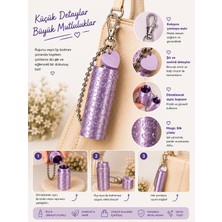 KYA CERA Lip Balm ve Ruj Kutusu Çanta Charmı – Boncuklu Kalp Desenli Magic Silk Anahtarlık