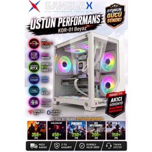 Gamelax Kor-01 Beyaz Amd Ryzen5 7500F RTX5060 Ti 8gb 16GB Ddr5 Ram 1tb M.2 SSD 240MM Sıvı Soğutma Wi-Fi Masaüstü Gaming Bilgisayarı