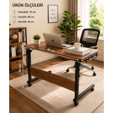 Homedora Lerone Öğrenci Çalışma Masası 80X40 cm – Modern Tekerlekli Ergonomik Ders ve Laptop Masası