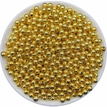 Hedef Bijuteri 6 mm Gold Renk Metalize Plastik Boncuk 25 gr Ccb Takı Boncuğu Renkli  210 Adet