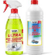 AKBA 2'li Avantaj Marine Set: 750 ml Ultra Boat Cleaner ve 1 L Tekne Gövde Temizleyici