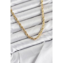 Oghamay cm Burgu Model Gold Renk Pirinç 60 cm Kadın Kolye