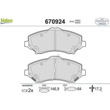 Valeo Ön Fren Balata Tk Chrysler Grand Voyager 2007+ Freemont 2011+ Cherokee 3-4 01+  Wrangler 3-4 670924