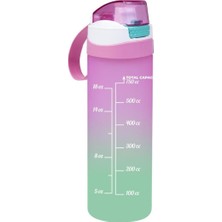 Porsima 161670-161 Su Şişesi - Motivasyon Su Matarası - Plastik Renkli Suluk Pembe 750CC
