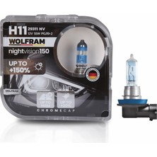 Wolfram 29311NV H11 Night Vision +%150 Fazla Işık +%20 Beyaz Işık 12V 55W