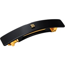 Balmain Cellulose Acetate Barrette Pour Cheveux Siyah Orta Boy Kadın Toka