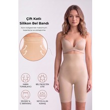 Kadın Ten Rengi Yüksek Bel Uzun Paçalı Korse Sıkılaştırıcı ve Toparlayıcı