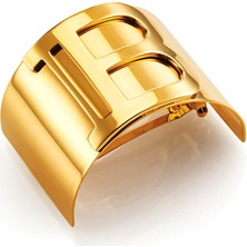 Balmain Gold Plated Clip Büyük Boy Logolu Kadın Toka
