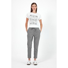 Vena Kadın Alian Antrasit Beli Lastikli Summer Gabardin Pantolon
