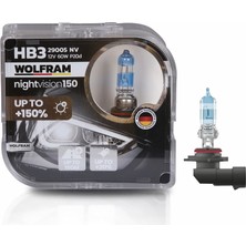 Wolfram 29005NV Hb3 Night Vision +%150 Fazla Işık +%20 Beyaz Işık 12V 60W