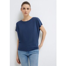 Mavi Soft-Premium Lacivert (TENCEL™) Liyosel Karışımlı Basic Tişört 167245-70487
