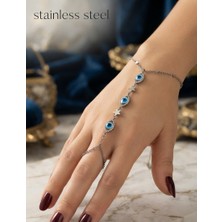 Stainless Steel Gümüş Renk Göz Nazar Mekik Yıldız Çelik Şahmeran