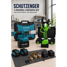 SCHUTZENGER Boru Kaynak Makinesi 15 Pilli Batarya Şarjlı Boru Kesme Makası 40MM Dijital Göstergeli Toplam 4 Bataryalı S-0812