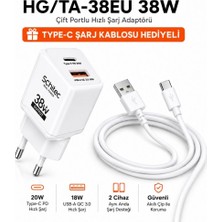 Schitec 38W 2 Çıkışlu Hızlı Şarj Başlığı  ve 67W Usba To Type-C ve Hızlı Şarj Kablosu 1m Hediye