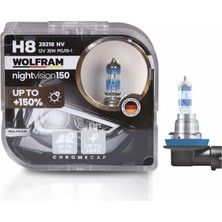 Wolfram 29218NV H18 Night Vision +%150 Fazla Işık +%20 Beyaz Işık 12V 65W
