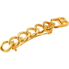 Balmain Gold Plated Barrette Chain Orta Boy Kadın Toka