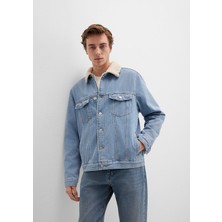 Mavi Zander Classic Denim Suni Kürklü Açık Mavi Jean Ceket 0111214-88554