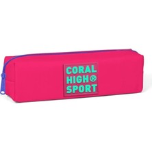 Mikasso Sport Neon Mercan Su Yeşili Iki Bölmeli Kalem Çantası 22346 Tekstil Kırmızı