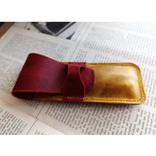 Mikasso Crazy Hors Hakiki Deri El Emeği Özel Kalemleriniz Için Kalemlik Kalem Kutu 27 cm 6 cm W109 Deri Kahv