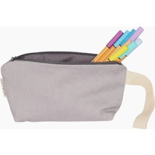 Mikasso Mahfaza Mini Organizer Kalemlik/makyaj Çantası Tekstil Gri