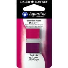 Daler Rowney Aquafine 2'li Taş Sulu Boya Seti 414-433 Renkleri Quinacridone Magenta Purple Lake