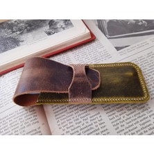 Mikasso Hakiki Deri El Emeği Özel Kalemleriniz Için Kalemlik Kalem Kutu 27 x 6 cm 24U3 Belirtilmemiş Kahvere