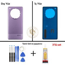 Arsking Infinix Zero 40 5g Mor Uyumlu Arka Kapak + Yapıştırıcı ve Vida Seti Arka Cam Batarya Pil Kapağı