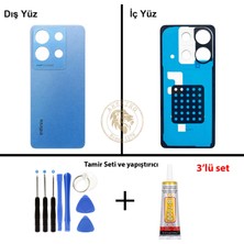 Arsking Infinix Note 30 Mavi Uyumlu Arka Kapak + Yapıştırıcı ve Vida Seti Arka Cam Batarya Pil Kapağı