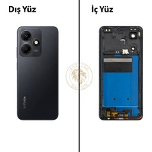 Arsking Infinix Hot 30 Siyah Uyumlu Orta Kasa Full Kasa Kapak Gövde Housing