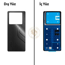 Arsking Infinix Note 40 Siyah Uyumlu Arka Kapak Arka Cam Batarya Pil Kapağı Lazer Kesim Back Cover