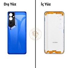 Arsking Tecno Pova Neo 2 Mavi Uyumlu Lensli Arka Kapak Arka Cam Batarya Pil Kapağı Lazer Kesim Back Cover