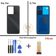 Arsking Infinix Note 12 Siyah Uyumlu Arka Kapak + Yapıştırıcı ve Vida Seti Arka Cam Batarya Pil Kapağı