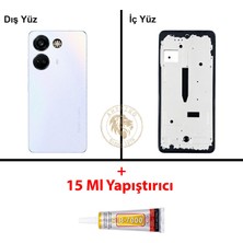 Arsking Tecno Camon 20 Pro Buzul Parıltısı Uyumlu Orta Kasa + B7000 Yapıştırıcı Full Kasa Kapak Gövde