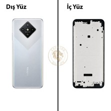Arsking Infinix Zero 8 Gümüş Uyumlu Orta Kasa Full Kasa Kapak Gövde Housing