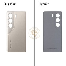 Arsking Tecno Camon 40 Kum Titanyum Uyumlu Arka Kapak Arka Cam Batarya Pil Kapağı Lazer Kesim Back Cover