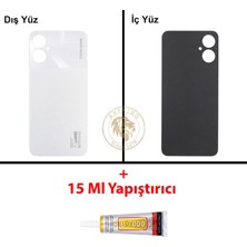 Arsking Tecno Spark 9 Pro Beyaz Uyumlu Arka Kapak + B7000 Yapıştırıcı Arka Cam Batarya Pil Kapağı Back Cover