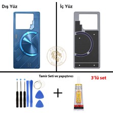 Arsking Infinix Gt 20 Pro Mavi Uyumlu Arka Kapak + Yapıştırıcı ve Vida Seti Arka Cam Batarya Pil Kapağı