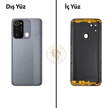 Arsking Tecno Spark 8c Gri Uyumlu Lensli Arka Kapak Arka Cam Batarya Pil Kapağı Lazer Kesim Back Cover