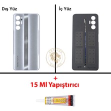 Arsking Tecno Pova 3 Gümüş Uyumlu Arka Kapak + B7000 Yapıştırıcı Arka Cam Batarya Pil Kapağı Lazer Kesim