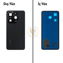 Arsking Tecno Spark Go 2024 Siyah Uyumlu Lensli Arka Kapak Arka Cam Batarya Pil Kapağı Lazer Kesim