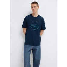 Mavi Mavi Logo Baskılı Lacivert Tişört 0610635-70490