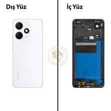 Arsking Infinix Hot 30 Beyaz Uyumlu Orta Kasa Full Kasa Kapak Gövde Housing