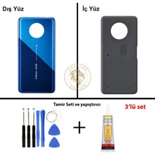 Arsking Infinix Note 7 Mavi Uyumlu Arka Kapak + Yapıştırıcı ve Vida Seti Arka Cam Batarya Pil Kapağı