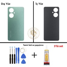 Arsking Tecno Camon 19 Yeşil Uyumlu Arka Kapak + Yapıştırıcı ve Vida Seti Arka Cam Batarya Pil Kapağı
