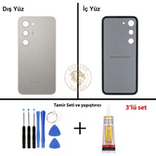 Arsking Tecno Spark 40 Pro Ay Titanyum Uyumlu Arka Kapak + Yapıştırıcı ve Vida Seti Arka Cam Lazer Kesim